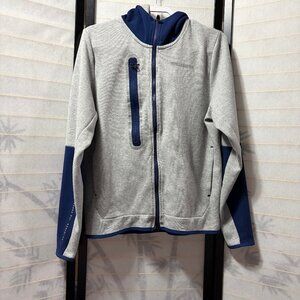 Rawgear Pro Tech Track Jacket Men’s M Gray Navy Full Zip Athletic Gym EUC